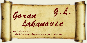 Goran Lakanović vizit kartica